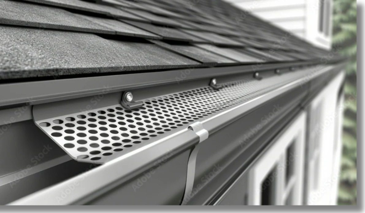 Gutter guard leaf protection system installed on a Maine home